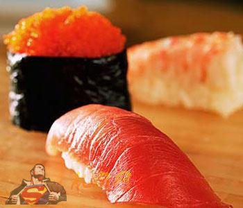 Salmon + lean beef makes him a macho man
